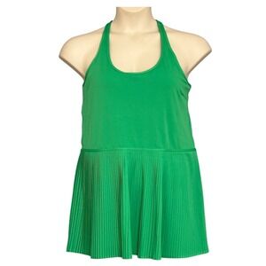 Crane Activewear Tennis Dress Pleated Skirt Irish Green Racerback Size L